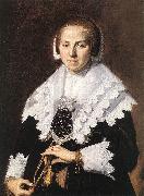 HALS, Frans Portrait of a Woman Holding a Fan oil painting reproduction